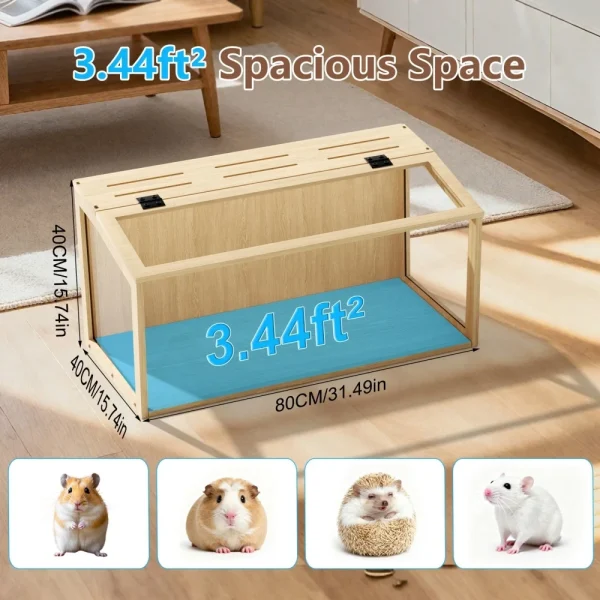 Wooden Small Animals Hutch/Cage with Openable Roof