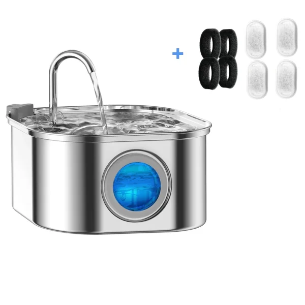 Stainless Steel Pet Water Dispenser – 3.2L with Window