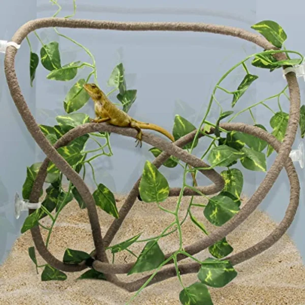 8FT Flexible Reptile Vines with Suction Cups for Jungle Habitat